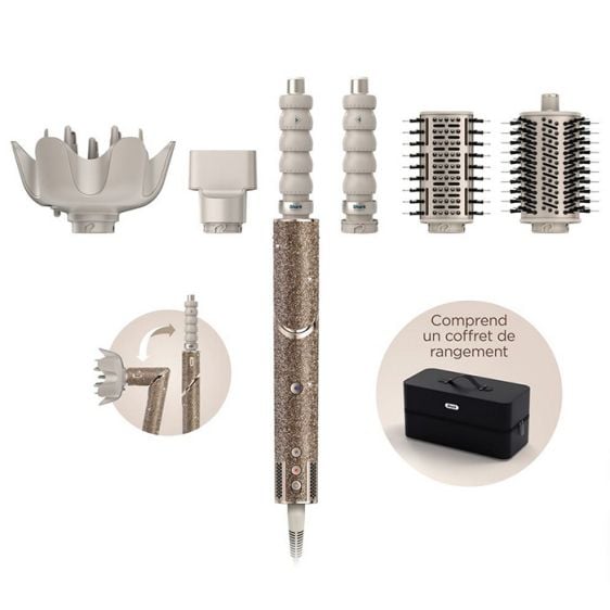 Маша SharkNinja FlexStyle Champagne Diamond Limited Edition 5-в-1 Air Styler и сешоар HD446JSEU