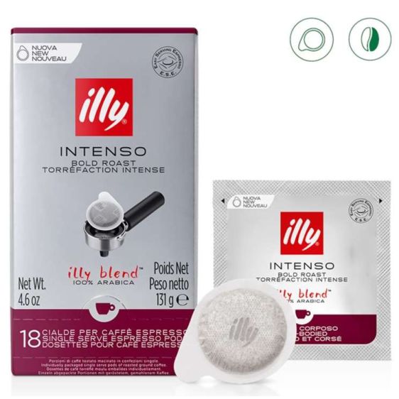 Биоразградими дози ILLY E.S.E. Pods Intenso Dark Roast - 18 броя