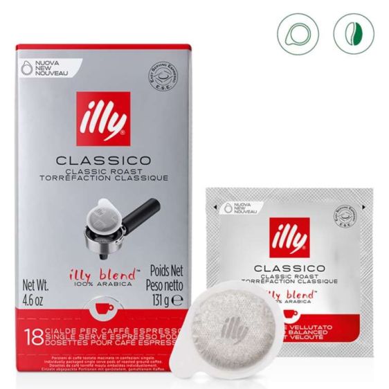 Биоразградими дози ILLY E.S.E. Pods Classico Medium Roast - 18 броя